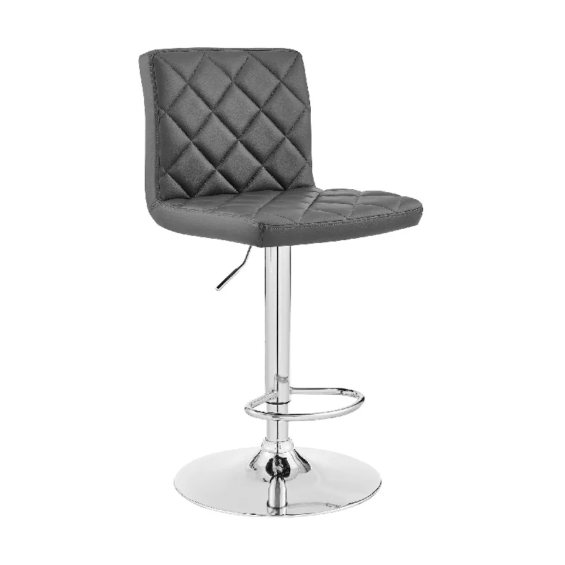 46" Swivel Low Back Adjustable Height Bar Chair - Gray / Silver