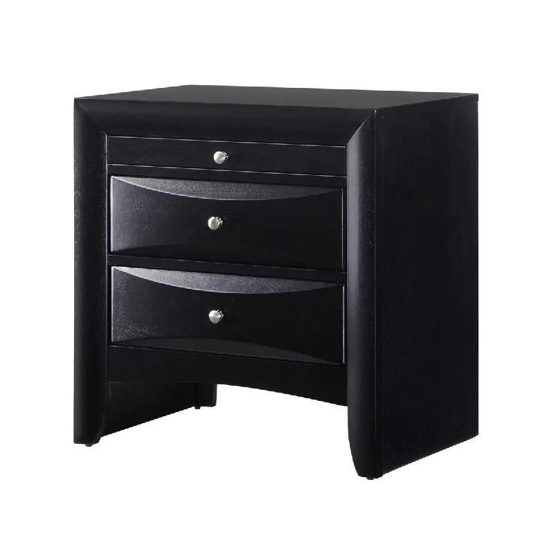 Contemporary Style Nightstand End Table 1Pc Black