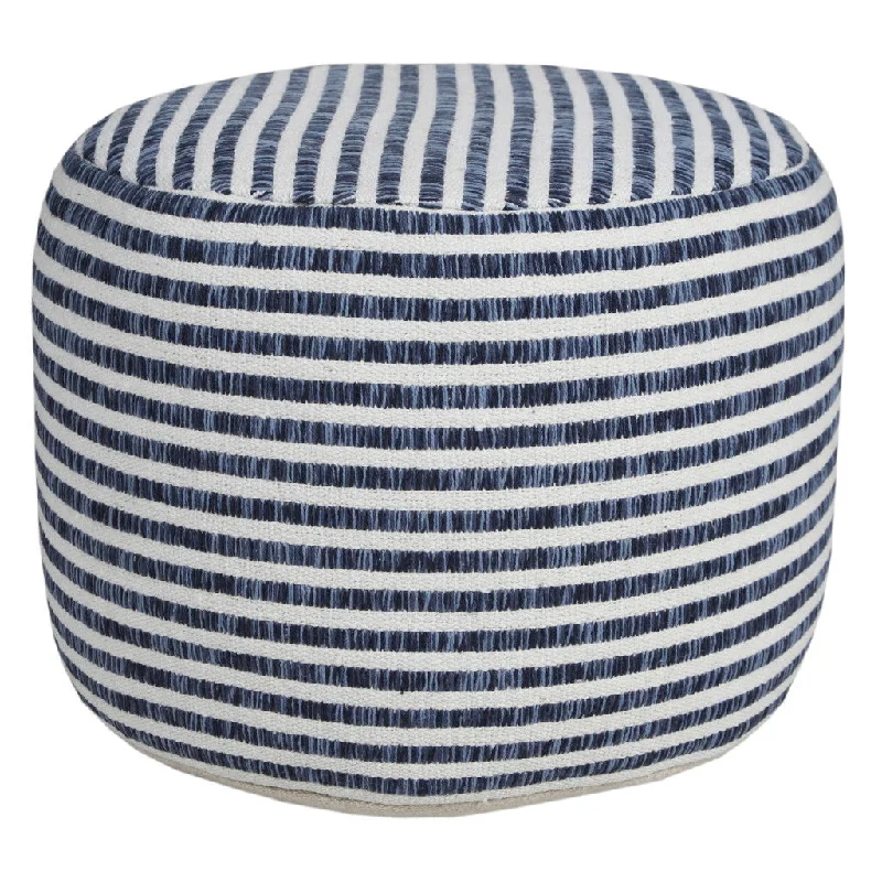 Cotton Ottoman Round - Blue