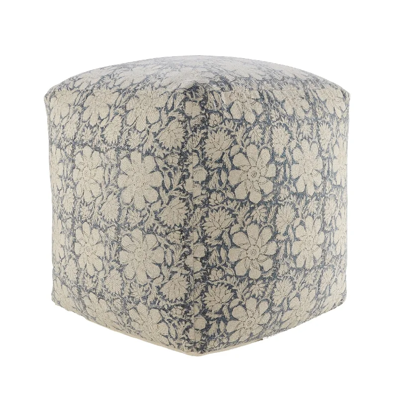 Cotton Square Ottoman - Beige