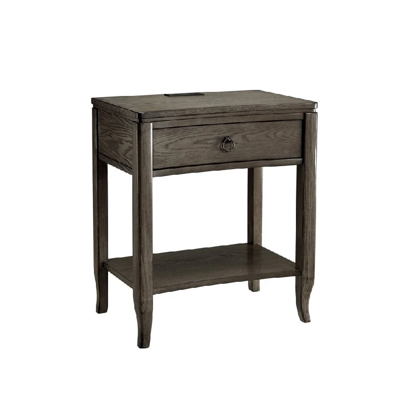 Design House Oak Recessed Design Side Table in Gray