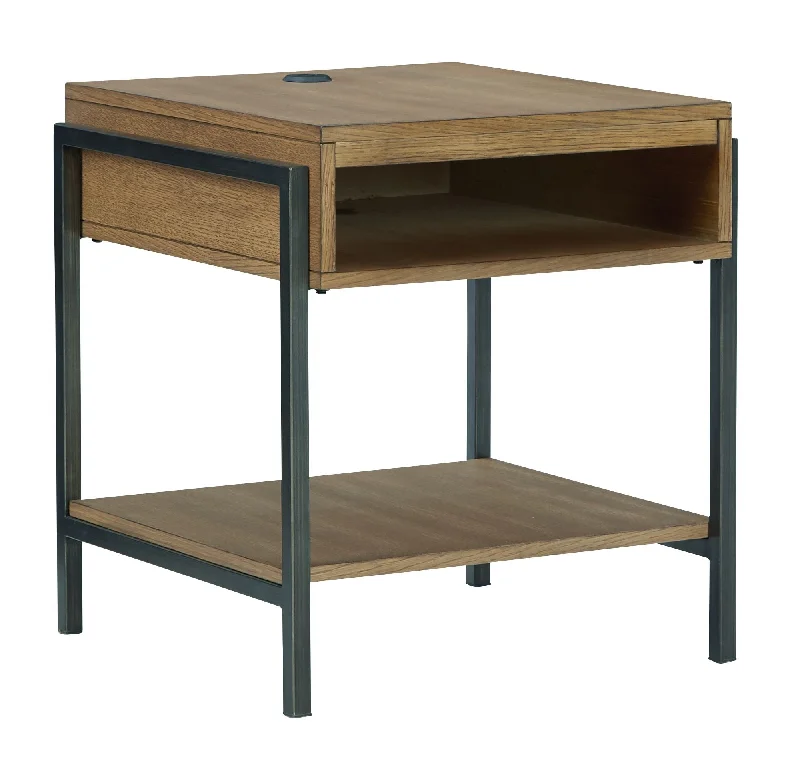 Fridley - Brown / Black - Rectangular End Table