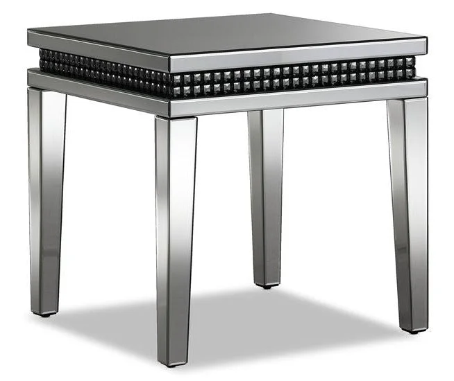 Harlow 24" End Table - Mirrored Glass