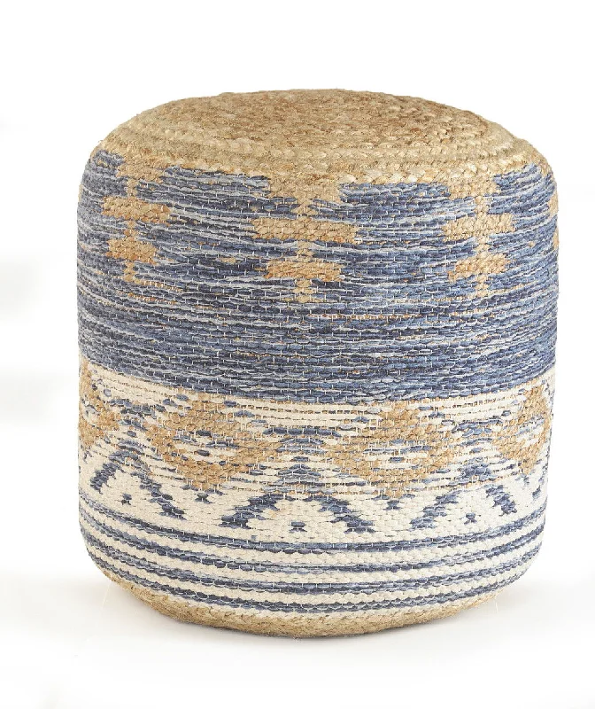 Jute Ottoman - Blue