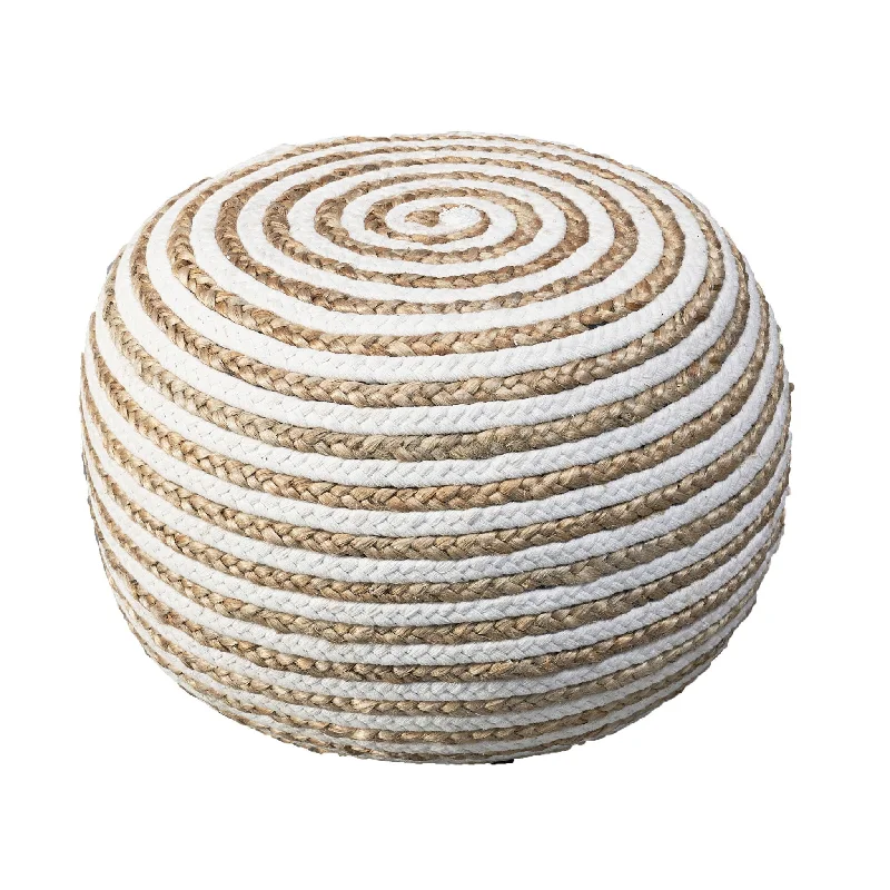 Jute Ottoman - White