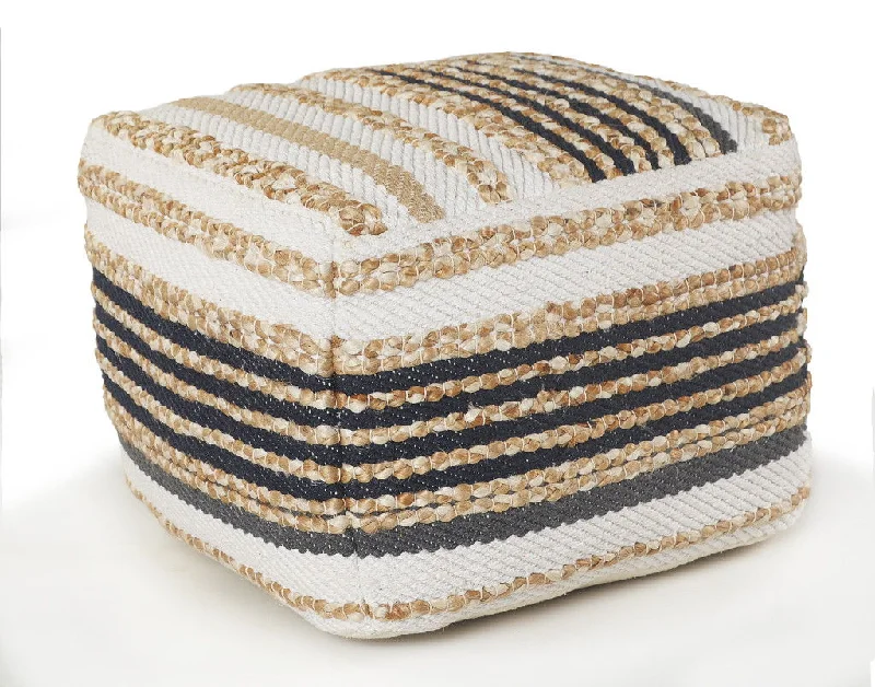 Jute Square Ottoman - Tan