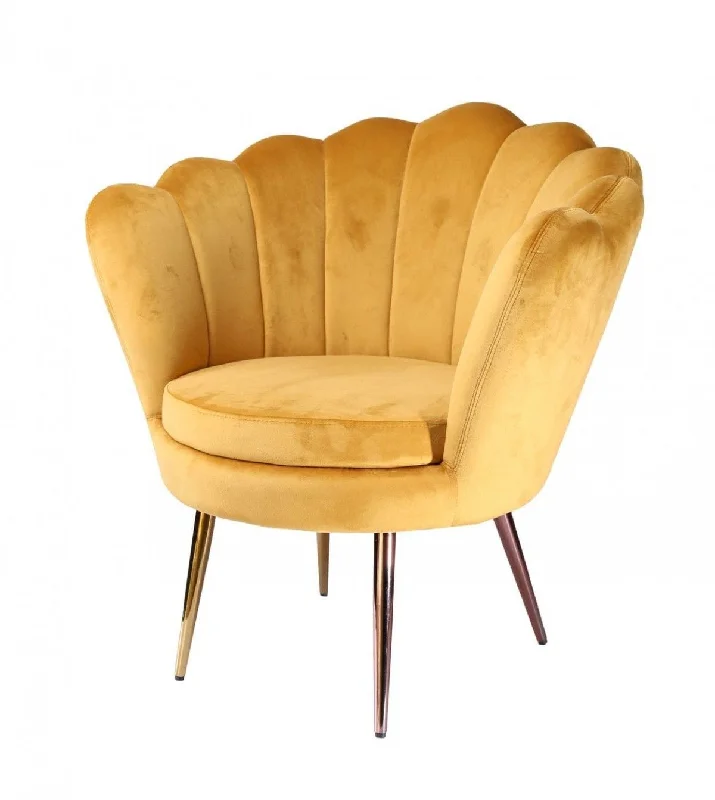 Modern Seashell Accent Chair - Golden