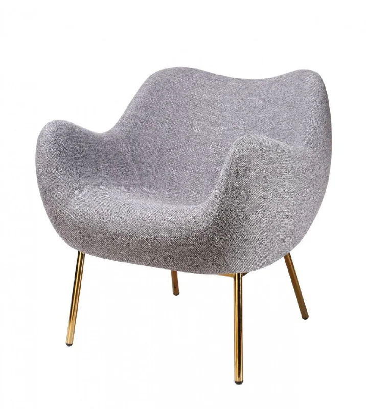 Plush Comfy Accent Chair - Gray / Gold