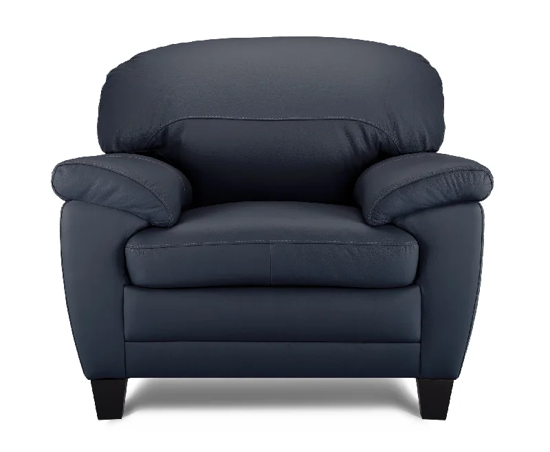 Raphael Leather Chair - Navy