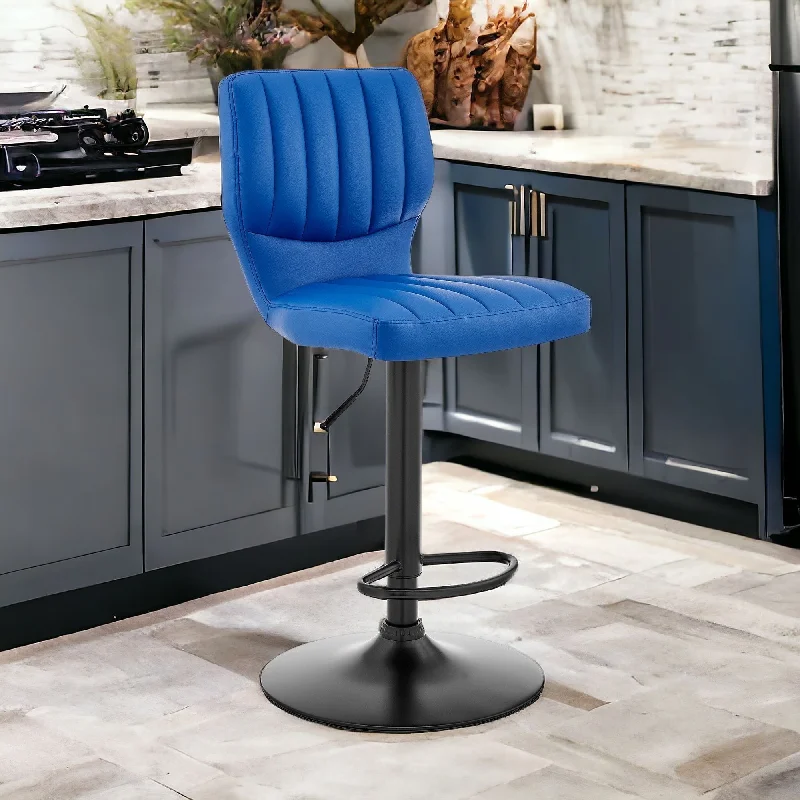 Swivel Adjustable Height Bar Chair - Blue / Black