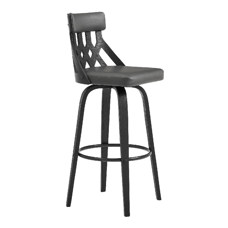 Swivel Backless Counter Height Bar Chair - Gray / Black