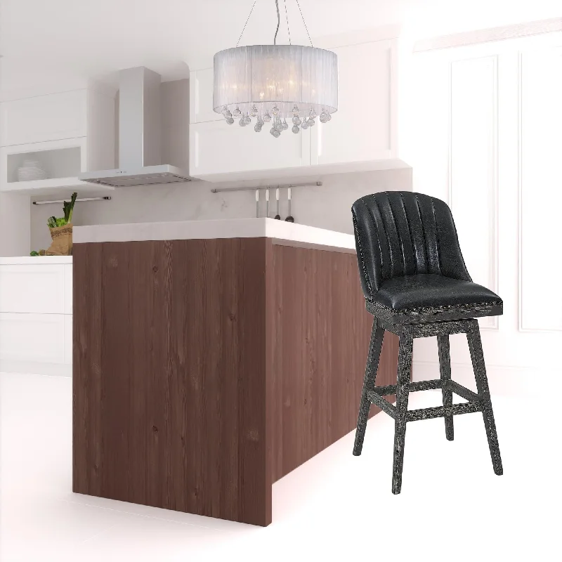 Swivel Bar Height Bar Chair - Onyx And Gray