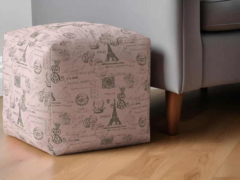 Twill Paris Pouf Ottoman - Gray