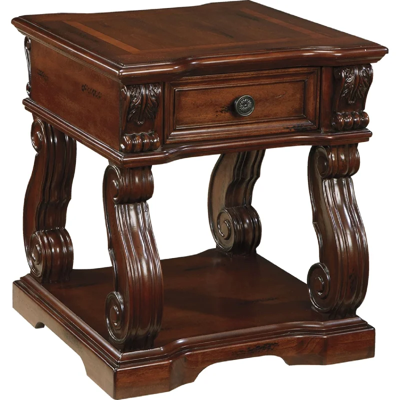 Alymere End Table - Rustic Brown