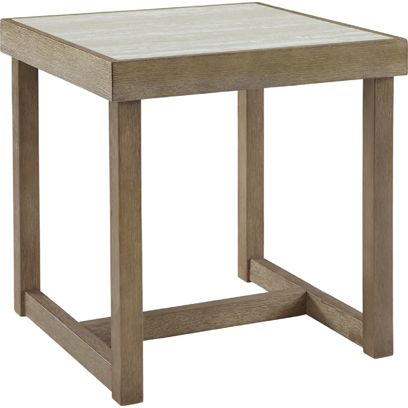 Challene End Table - Light Gray