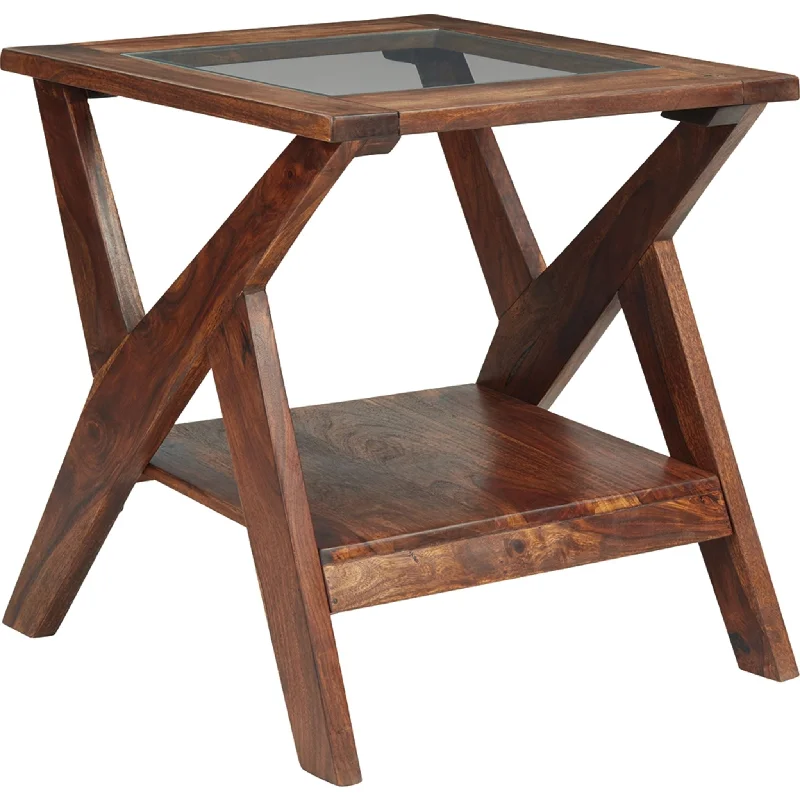 Madras End Table - Warm Brown