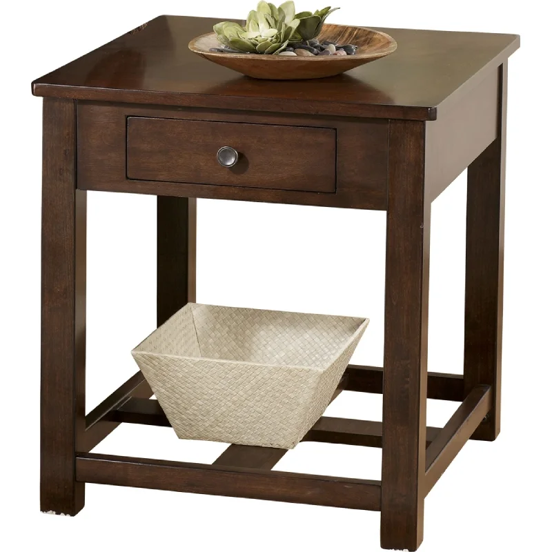 Marion End Table - Dark Brown