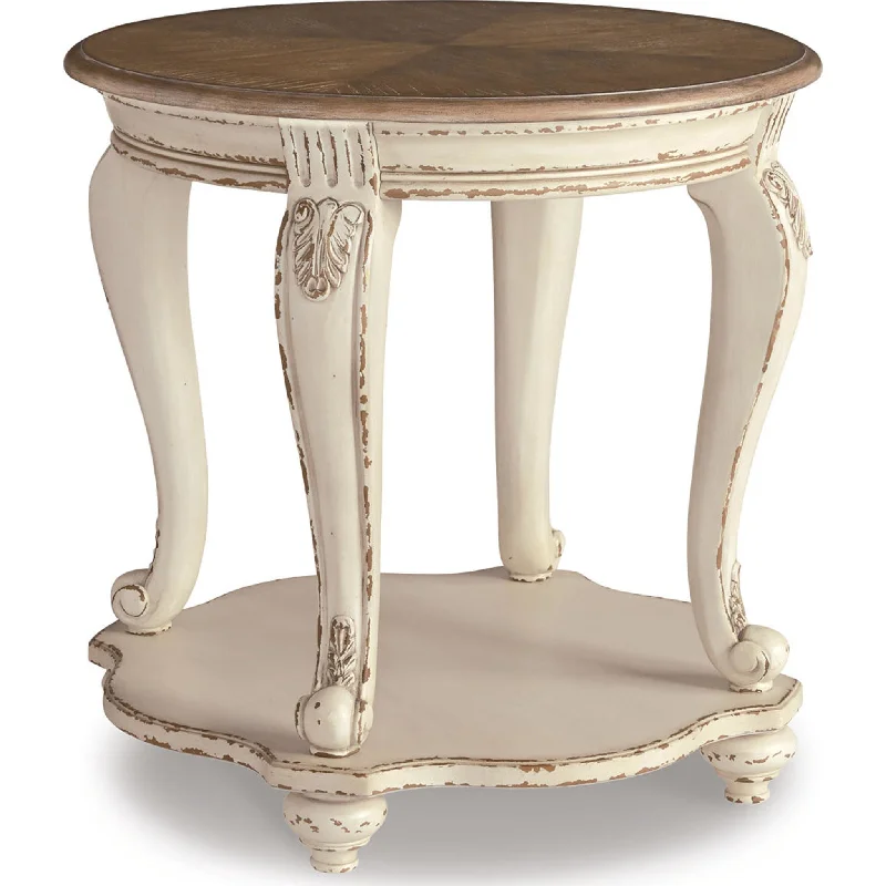 Meinertz End Table - White/Brown