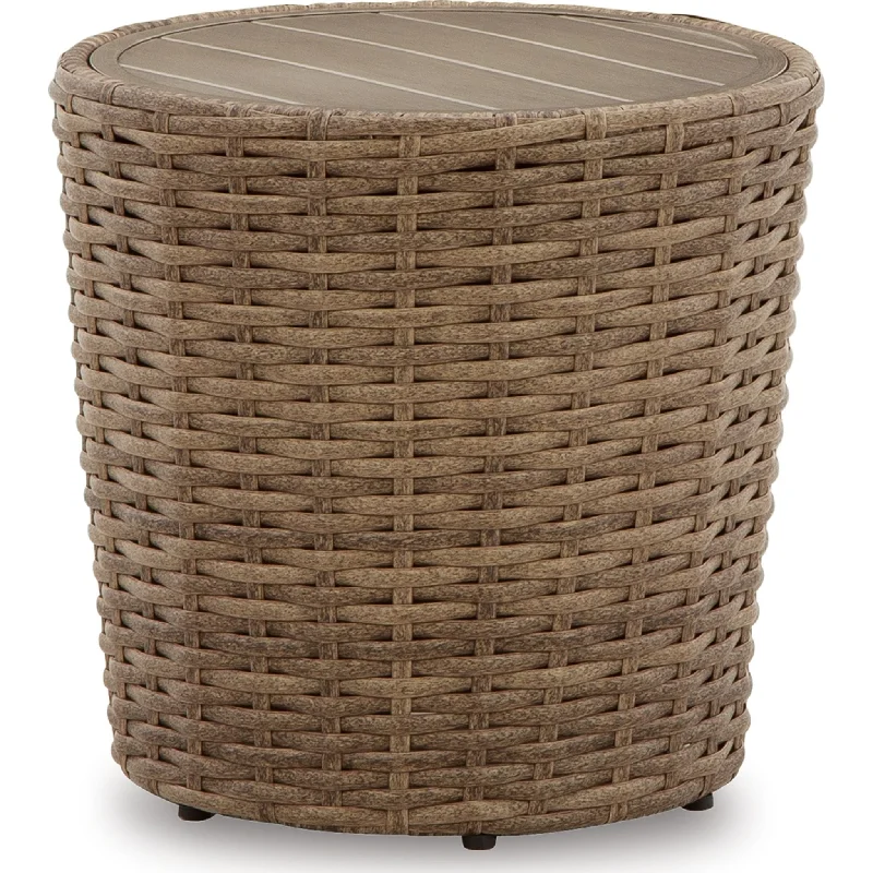 Sandy Bloom Outdoor End Table - Beige