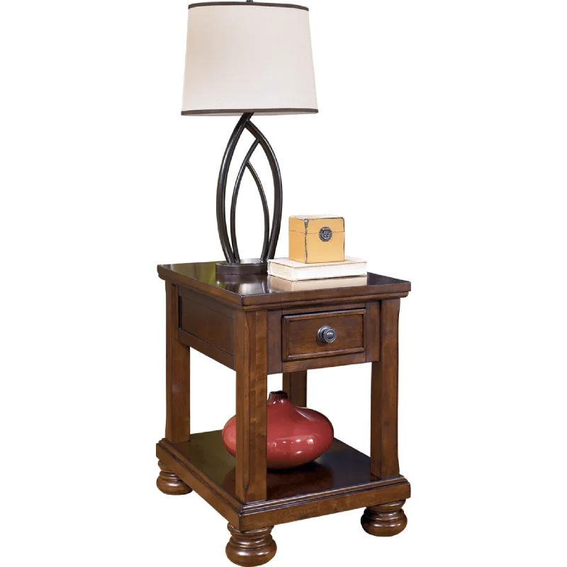 Porter End Table - Rustic Brown