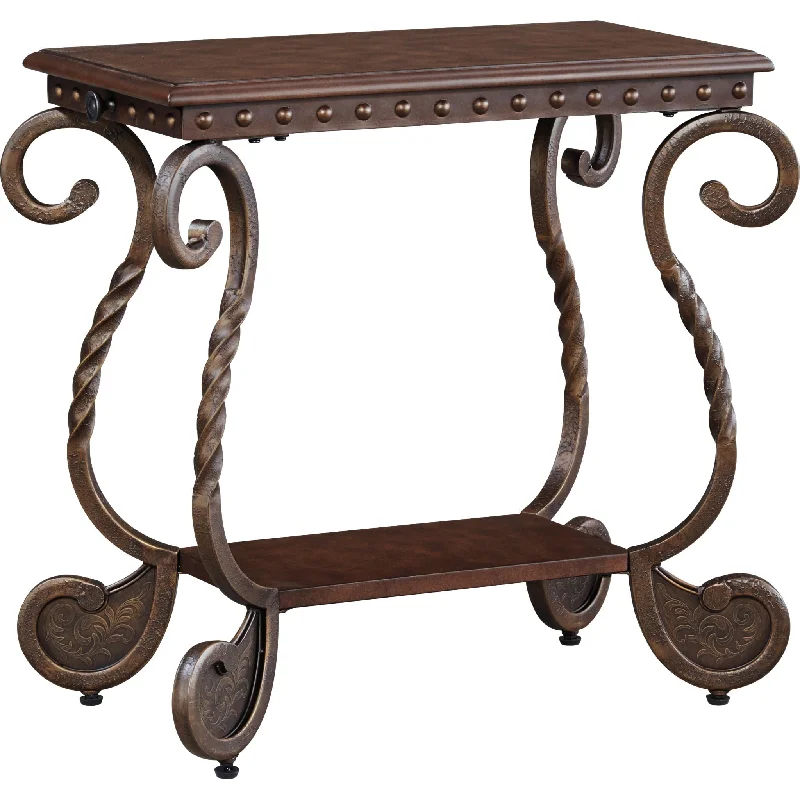 Rafferty Chair Side End Table - Dark Brown