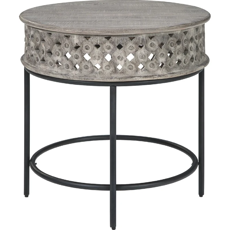 Rastella End Table - Gray/Black