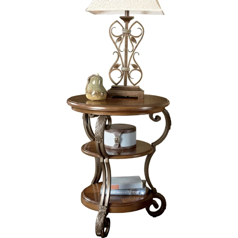 Nestor Chair Side End Table - Medium Brown